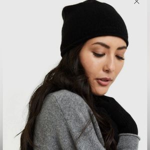 Quince Mongolian Cashmere Slouchy Beanie -Black
